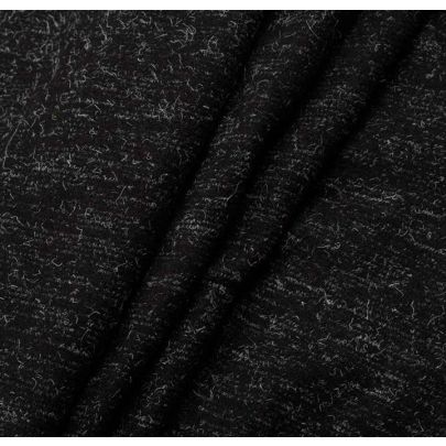 Black and White marl wool (sold as 1.30m X 0.35m piece) 