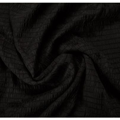 100% Silk Quilted Effect Black Fabric