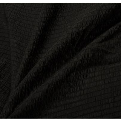 100% Silk Quilted Effect Black Fabric