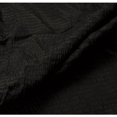 100% Silk Quilted Effect Black Fabric