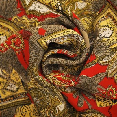 100% Polyester Fabric Printed Fabric Pattern Fabric Red Fabric (187 x 115cm Remant Fabric) 