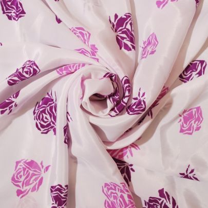 Polyester Fabric Printed Fabric Floral Fabric Pink Purple (229 x 114cm Remant Fabric) 