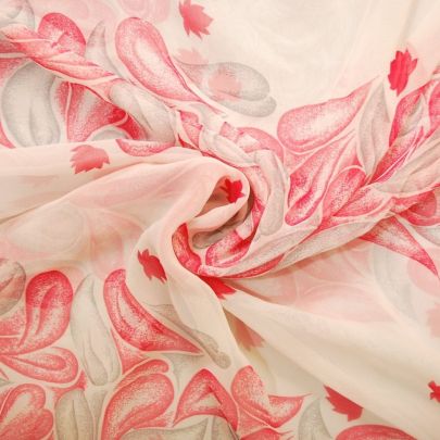 Polyester Chiffon Fabric Printed Fabric floral Fabric (100 x 111cm Remant Fabric) 