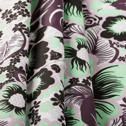 100% Cotton Fabric Purple Fabric Flower Print Fabric (147x77cm piece) 
