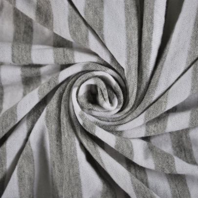 Cotton Jersey Fabric Light Grey Fabric Striped Fabric(129 cm x 61cm piece) 
