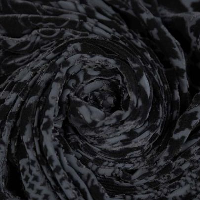 Floral Velvet Devore Patterned  in Navy (110cm x 210cm)