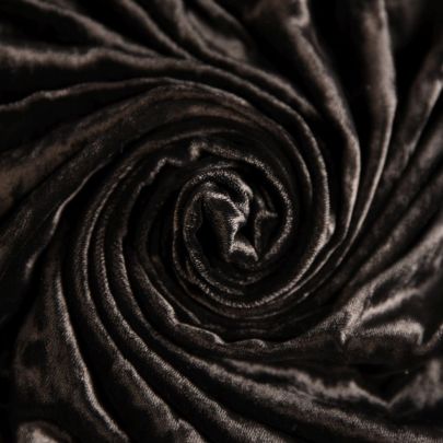 Silk Velvet Fabric Rich Black Fabric (125 x 90 cm Remant Fabric) 