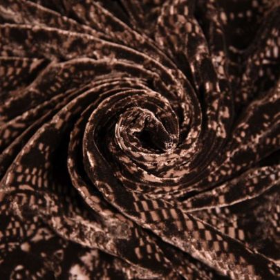Silk Velvet Devore  in Brown (72cm x 111cm)