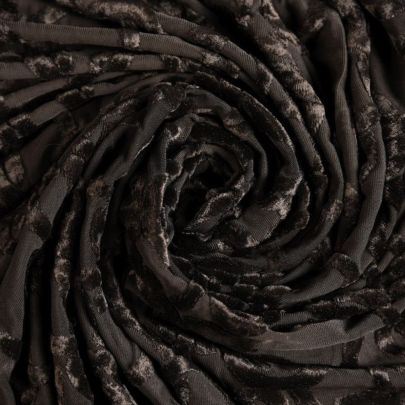 Rayon Fabric Devore Fabric Black Fabric (77 x 151 cm Remant Fabric) 