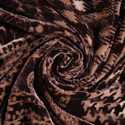 Silk Velvet Devore  in Brown (83cm x 51cm)