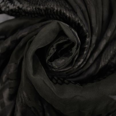 Polyester Devore Fabric Black Pattern Fabric (105cmx100cm piece) 