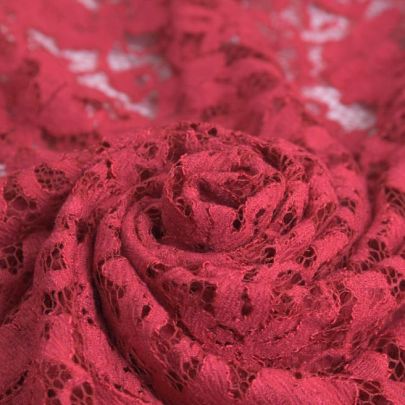 Red Soft non-stretch Lace Fabric floral Mesh (140cm x 120cm)