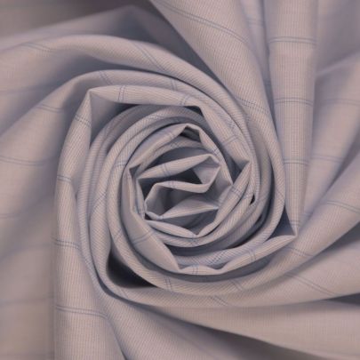 100% Polyester Shirting Printed  in Striped Blue   (155cm x 50cm)