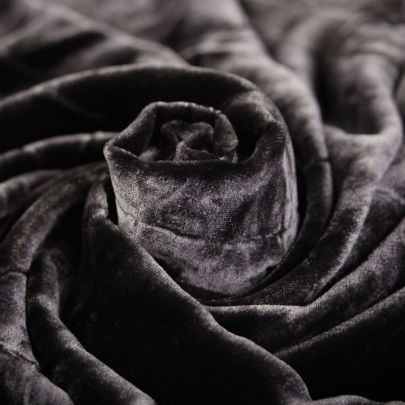 Silk Velvet Devore in Black (110cm x 90cm)