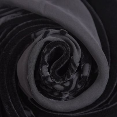 Silk Velvet Devore  Black Colour Fabric (50cm x200cm Piece) 