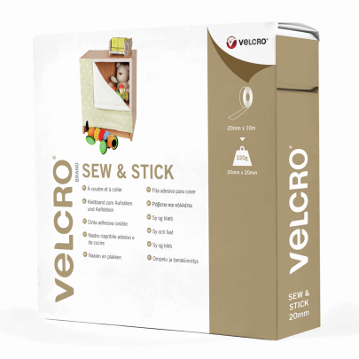 Velcro - Sew Stick Tape 20mm White- 5m