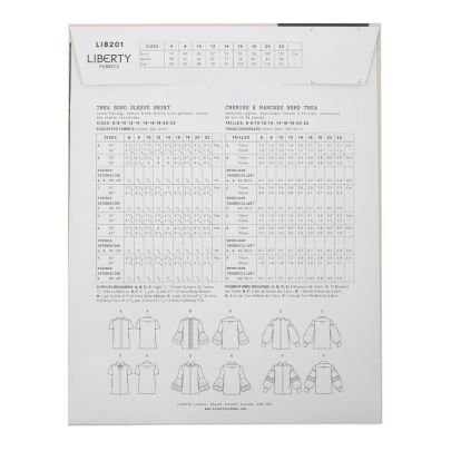 Liberty Sewing Patterns - Thea Boho Sleeve Shirt 