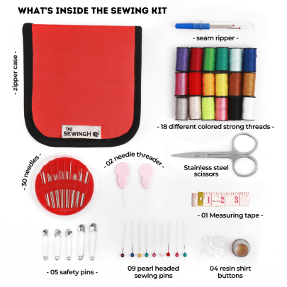 Sewing Kit in Smooth Red
