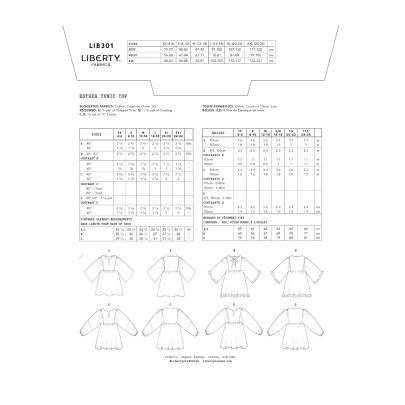 Liberty Sewing Pattern for Tunic Top
