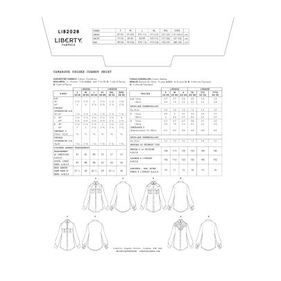 Liberty Sewing Pattern for Cowboy Shirt
