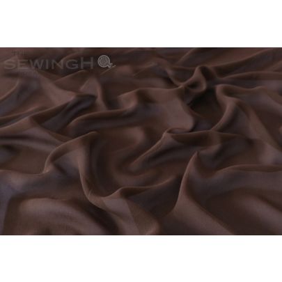 100% Silk Georgette Fabric- Chocolate Brown