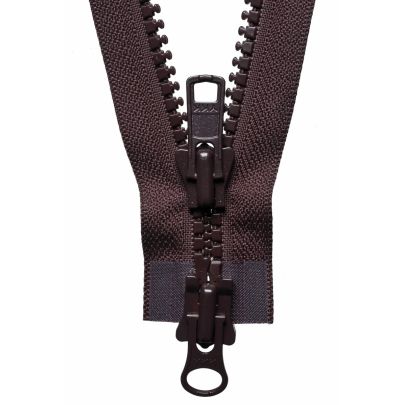 YKK Vislon Two Way Open End Zip- Brown 76cm