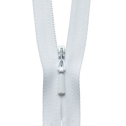YKK Concealed Zip- White 20cm