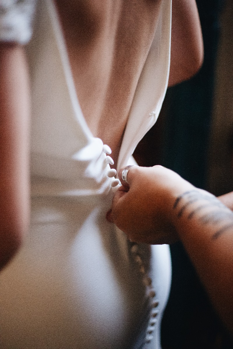 silk wedding dress